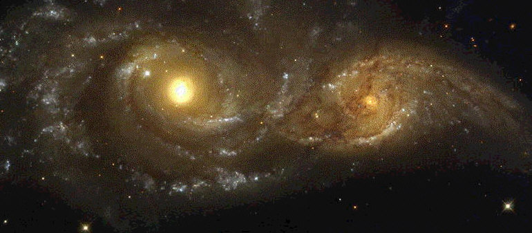 picture of two galaxies colliding!